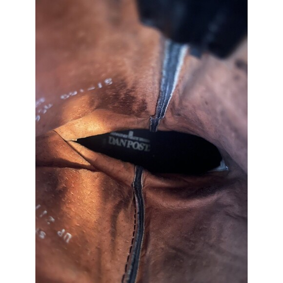 Dan Post Black Leather Western Cowboy Boots- 9 EW Made in Mexico - Picture 6 of 16